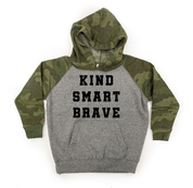 Kind Smart Brave - Varsity - Child Hoodie Little Mama Shirt Shop LLC