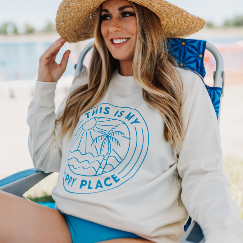 THIS IS MY HAPPY PLACE - Lightweight Pullover Sweater