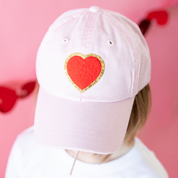 CHILD SIZE - Limited Edition Patch Hat - Light Pink w/ Red Heart
