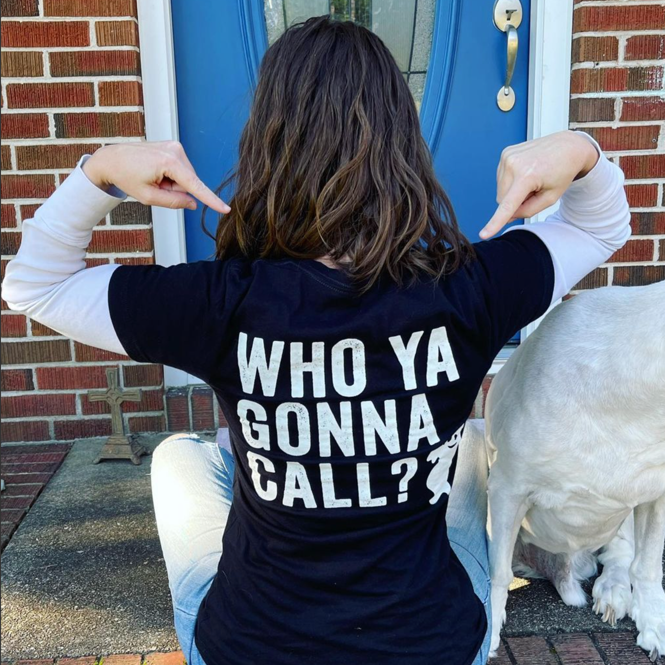 Who Ya Gonna Call? (On Back) - Ghost Buster (On Front) - Unisex Tee Little Mama Shirt Shop