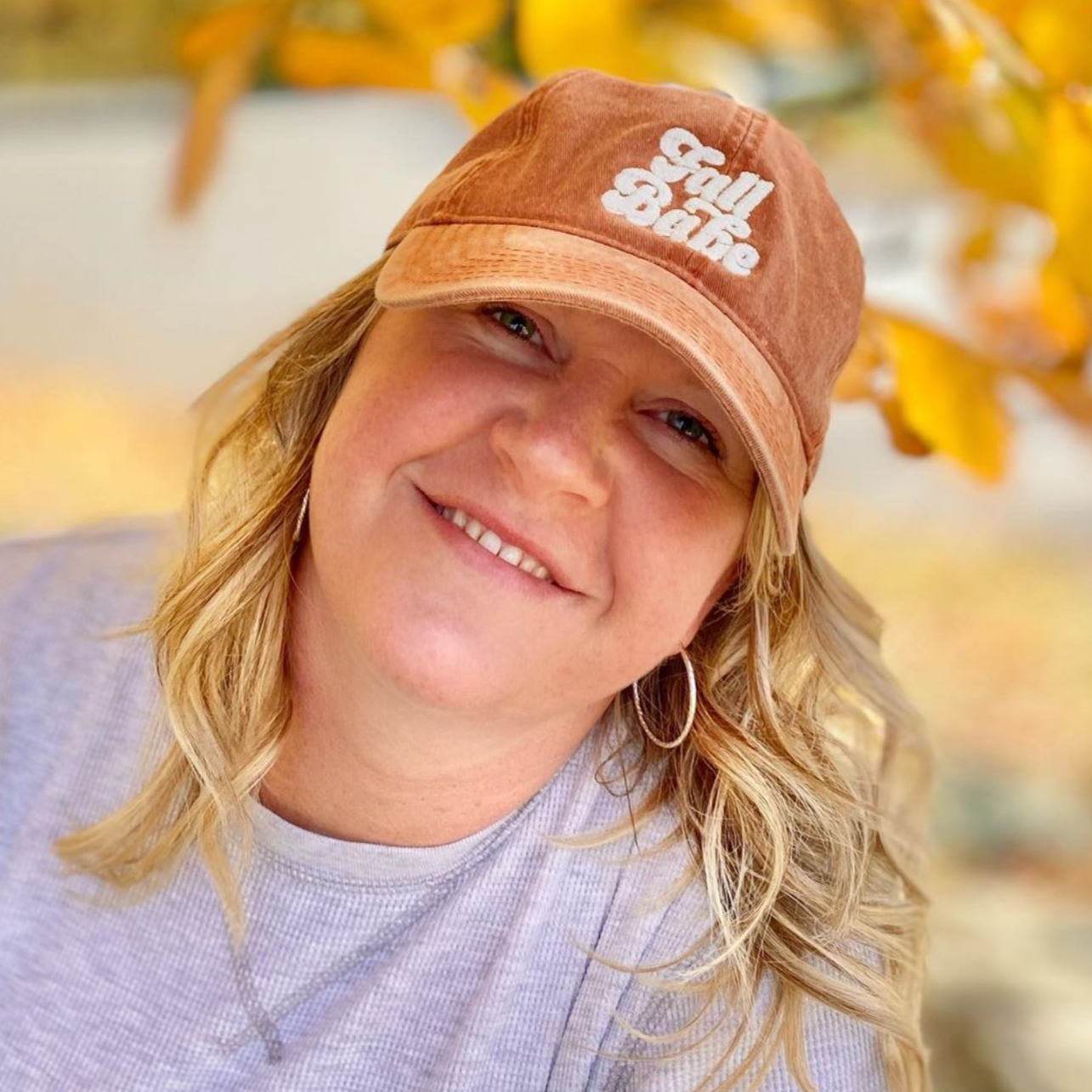 Fall Babe - Burnt Orange Baseball Cap Little Mama Shirt Shop