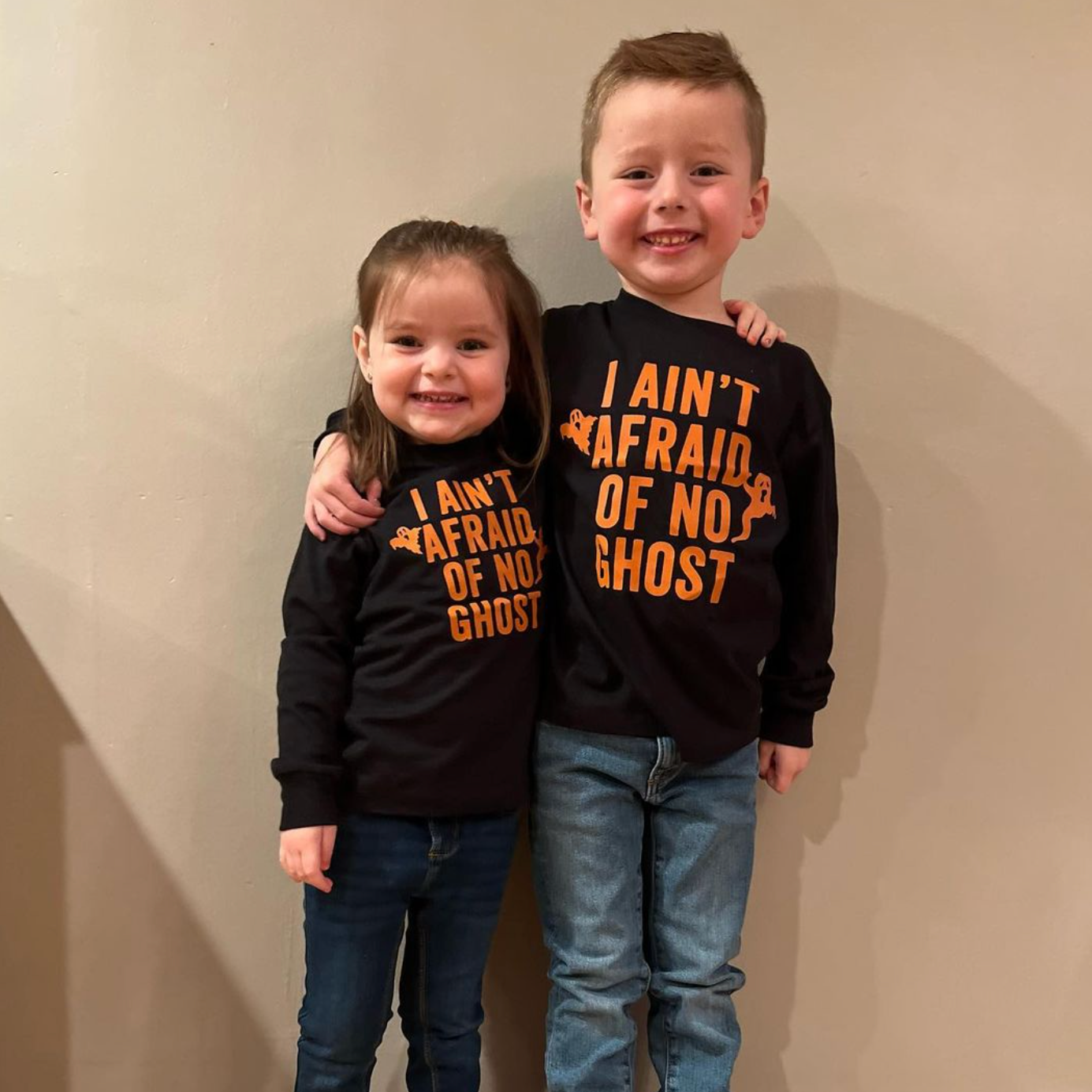 I Ain't Afraid of No Ghost - Long Sleeve Child Shirt Little Mama Shirt Shop