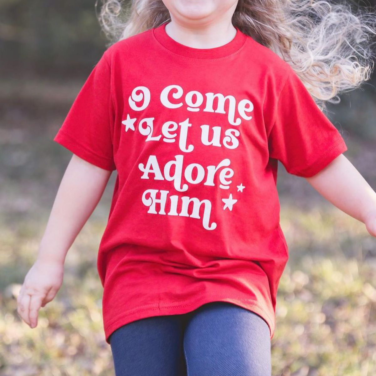 O Come Let Us Adore Him - Child Tee Little Mama Shirt Shop