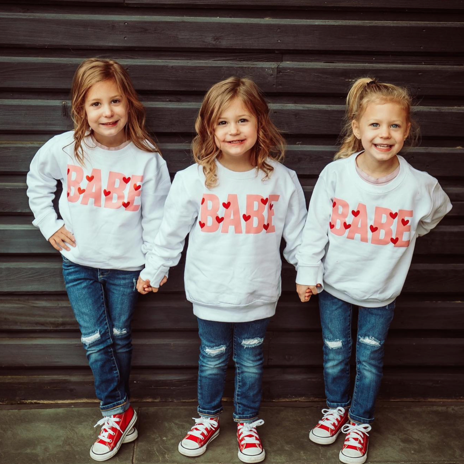 Babe - Mini Hearts - Child Sweater Little Mama Shirt Shop