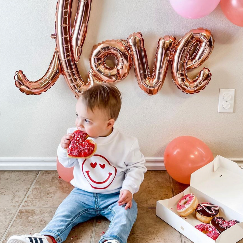 Heart Eyes Smiley Face - Child Sweater