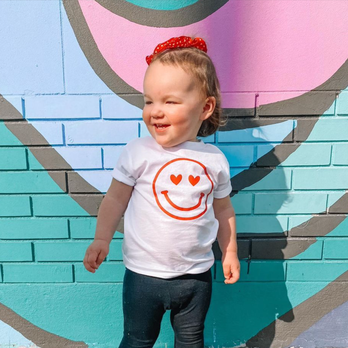 Heart Eyes Smiley Face - Child Tee Little Mama Shirt Shop