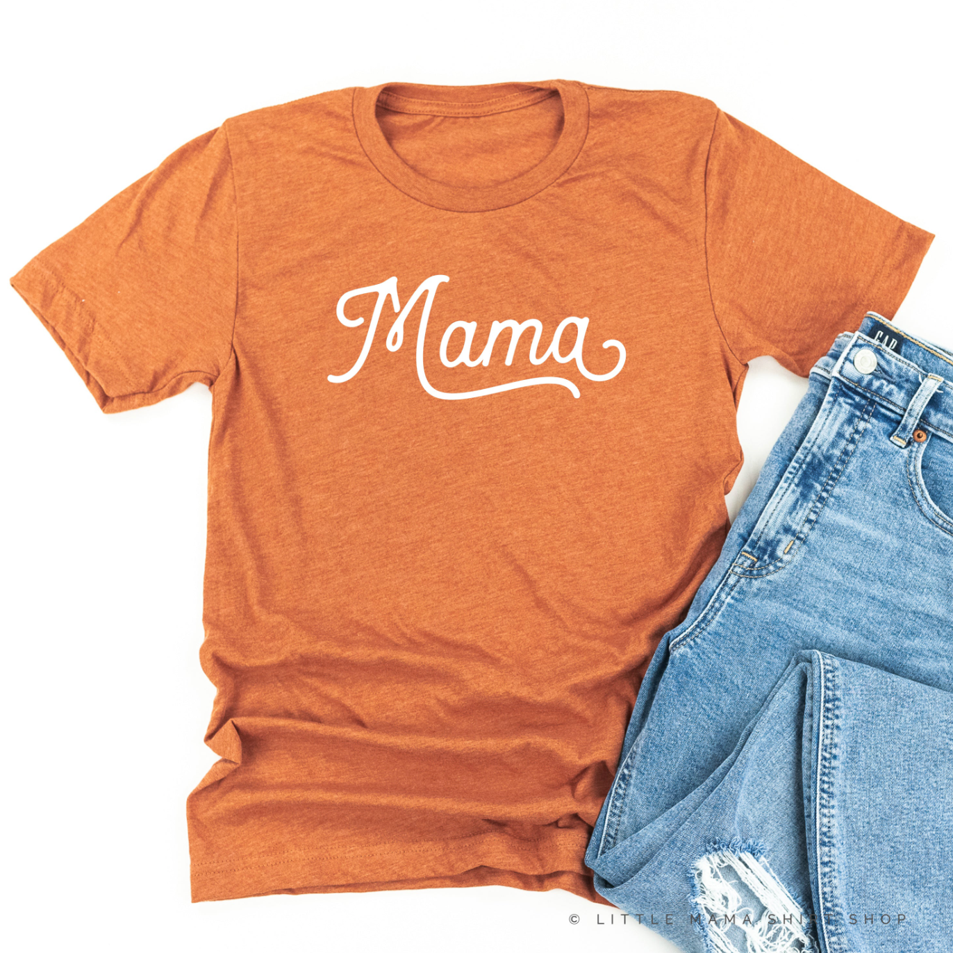 Mama - Script - Unisex Tee Little Mama Shirt Shop