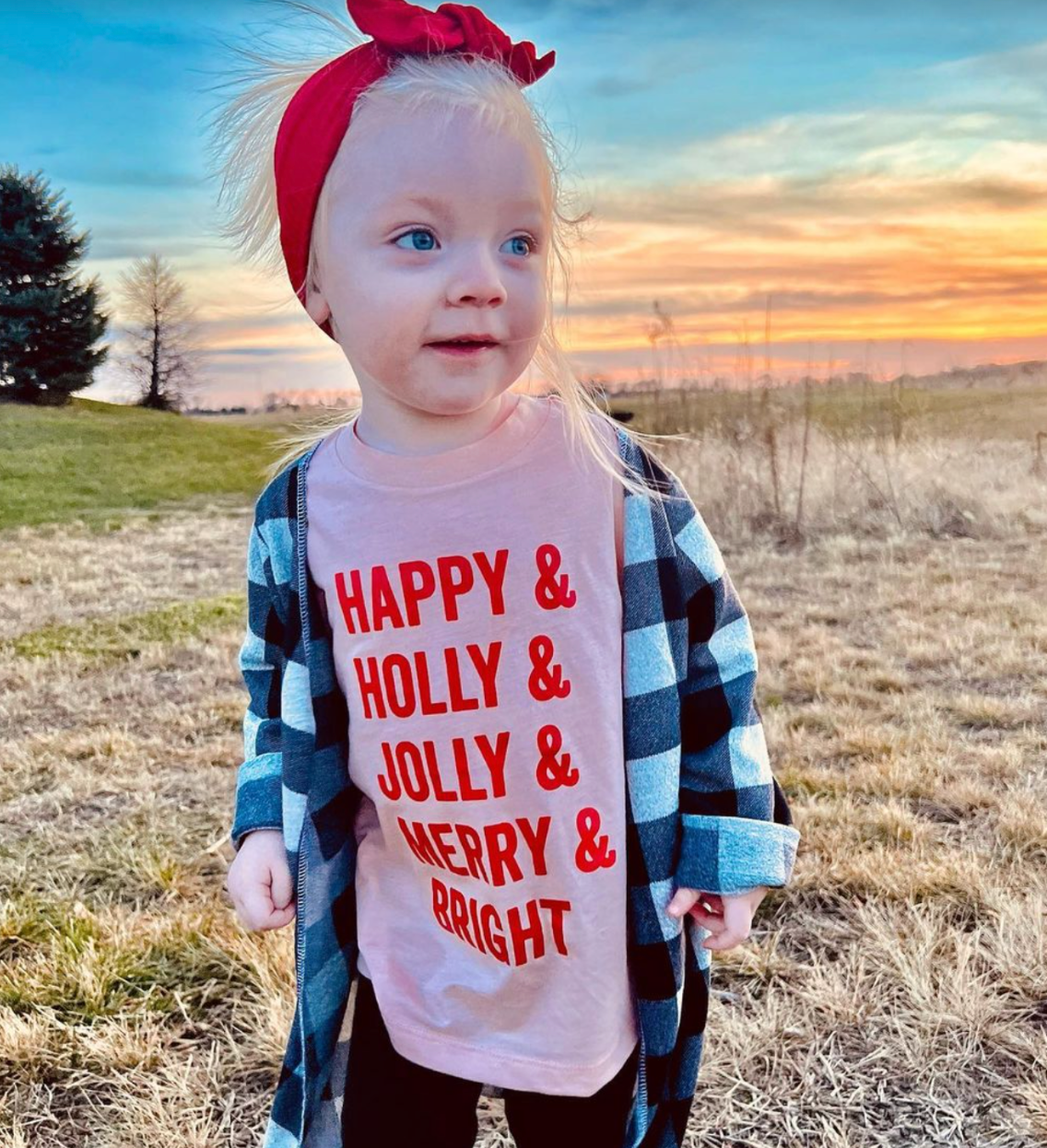 Happy + Holly + Jolly + Merry + Bright - Child Tee Little Mama Shirt Shop