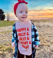 Happy + Holly + Jolly + Merry + Bright - Child Tee Little Mama Shirt Shop