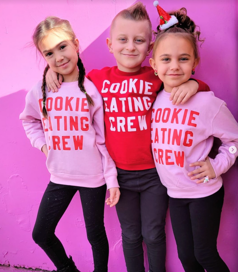 Cookie Eating Crew - Block Font - Child Sweater