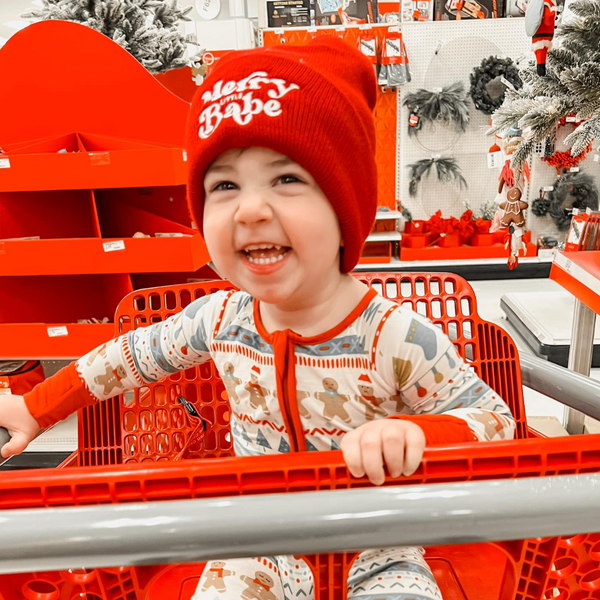 Child Beanie - Merry Little Babe - Red