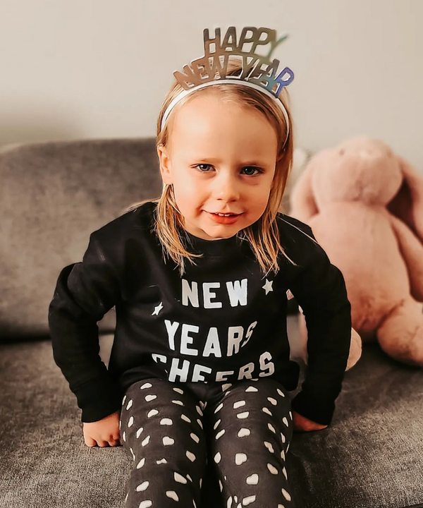 New Years Cheers - Block Font - Child Sweater