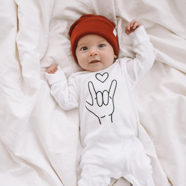 Sign Language - I LOVE YOU - One Piece Baby Sleeper