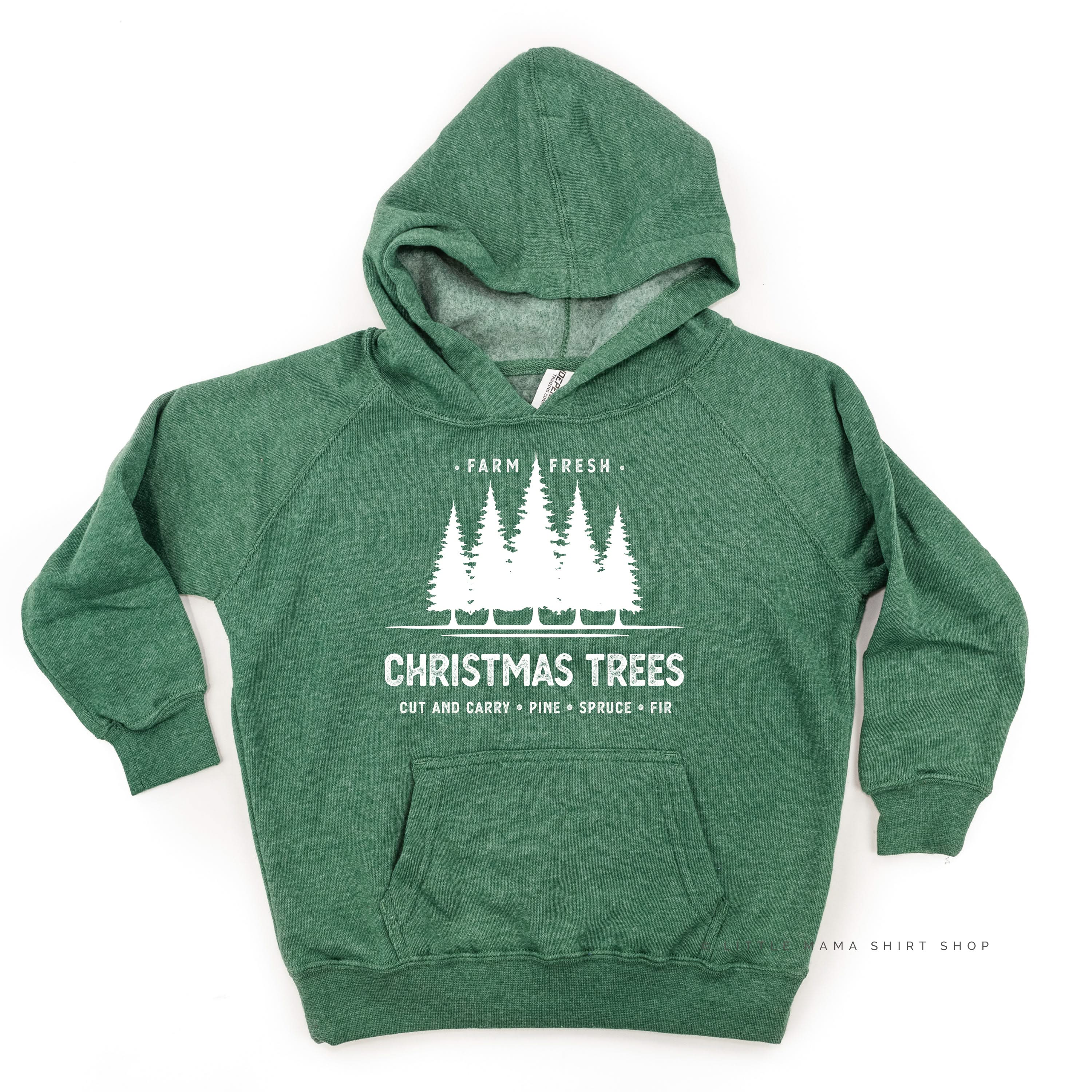 Farm Fresh Christmas Trees - Child HOODIE Little Mama Shirt Shop LLC