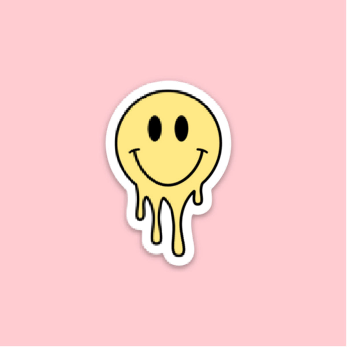 LMSS® STICKER - Melting Smiley (Light Yellow) Little Mama Shirt Shop LLC
