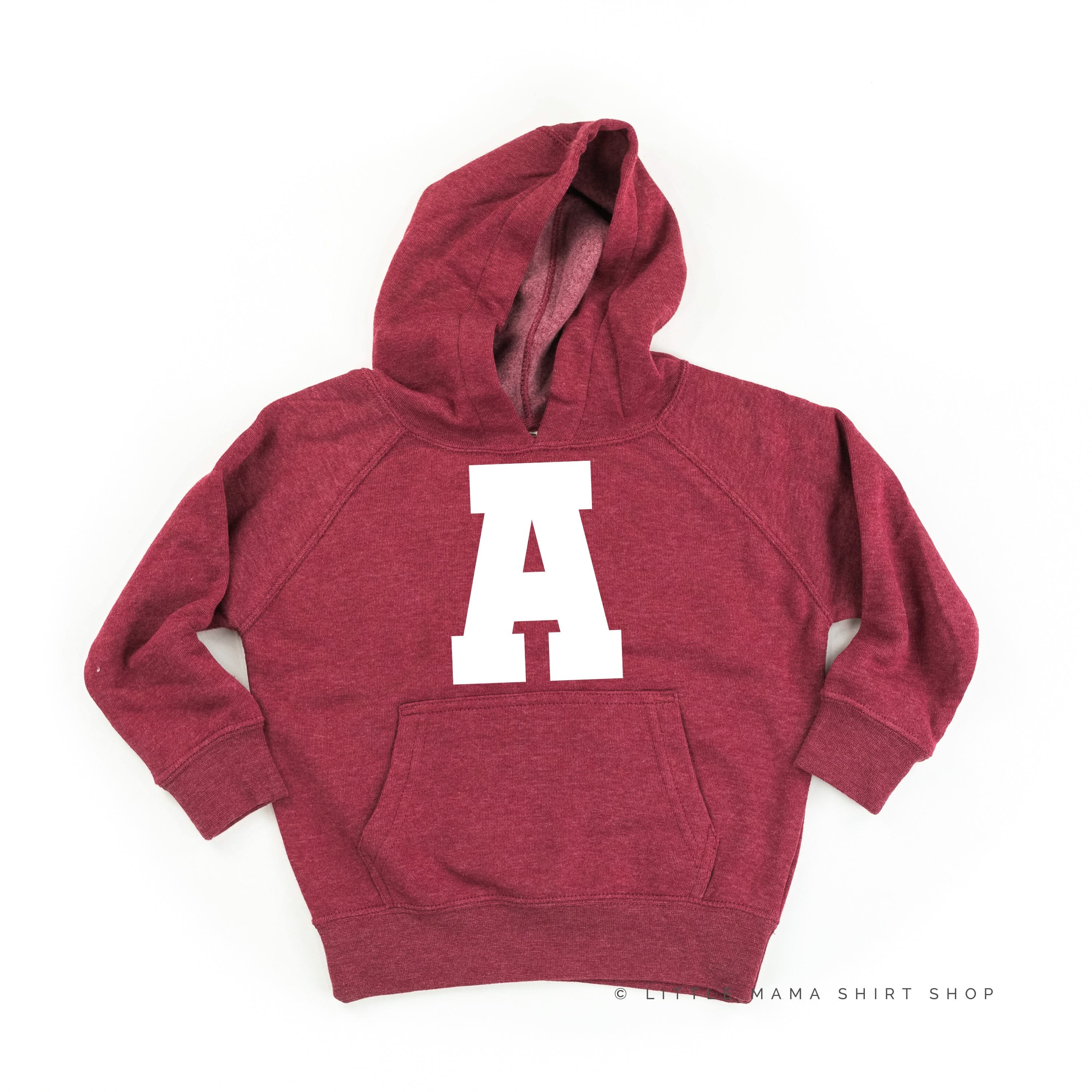 VARSITY INITIALS - Child Hoodie Little Mama Shirt Shop LLC