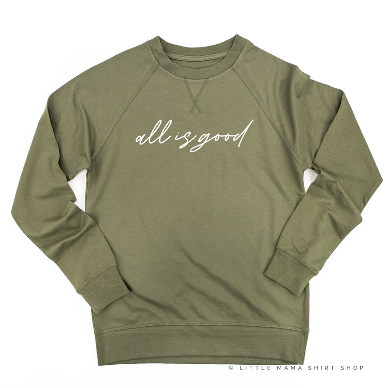 All is Good in The Motherhood - Front + Back Design - Lightweight Pullover Sweater