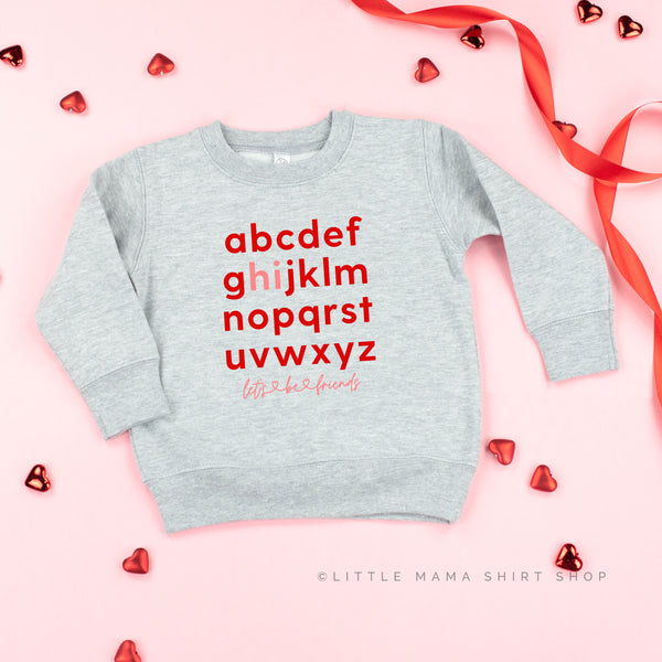 Hi, Let's Be Friends - Alphabet Design - Child Sweater
