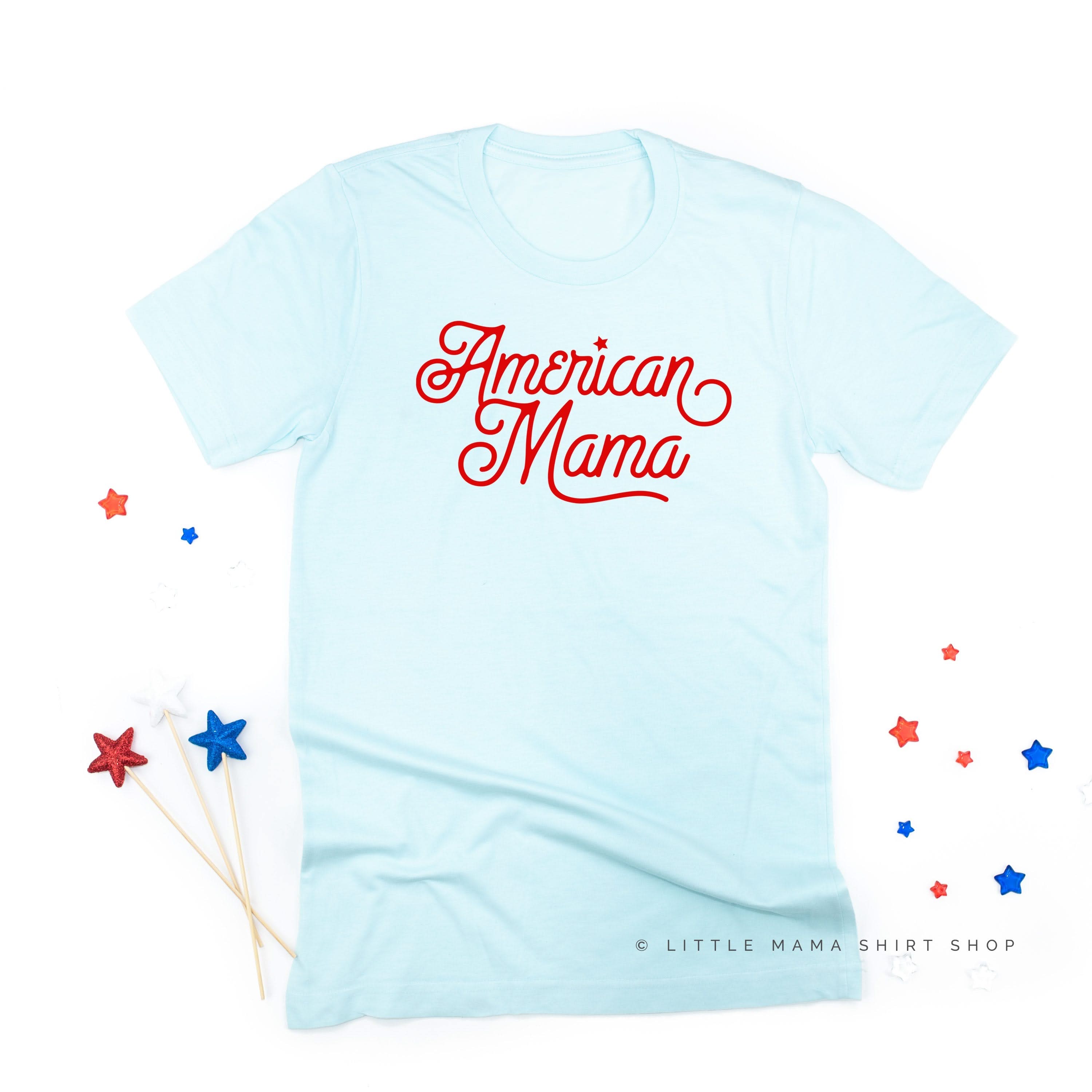 AMERICAN MAMA - Script - Unisex Tee Little Mama Shirt Shop