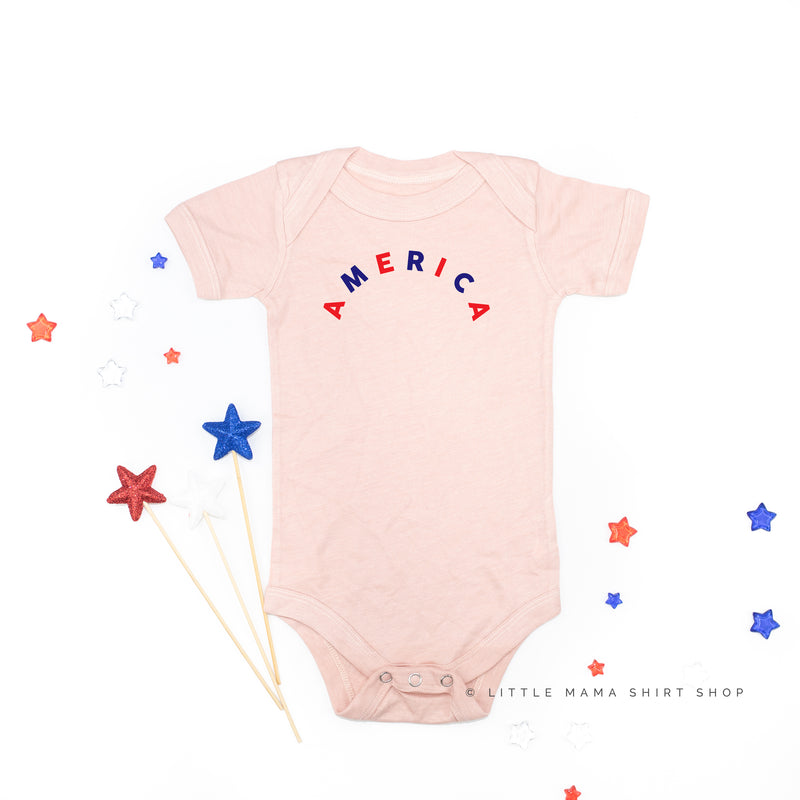AMERICA (Arched) - Red+Blue - Child Shirt