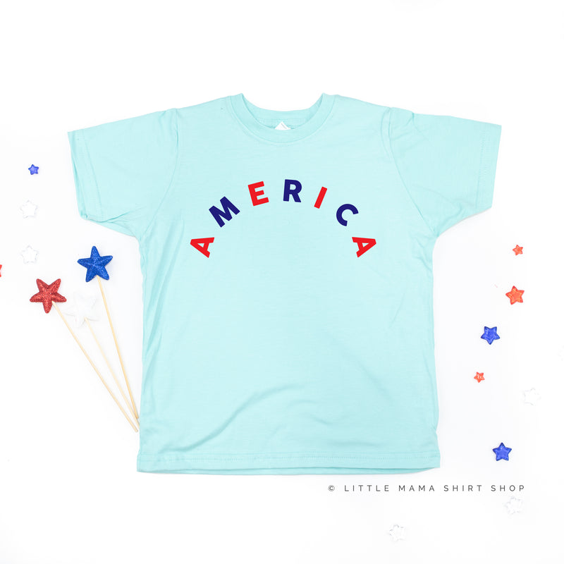 AMERICA (Arched) - Red+Blue - Child Shirt
