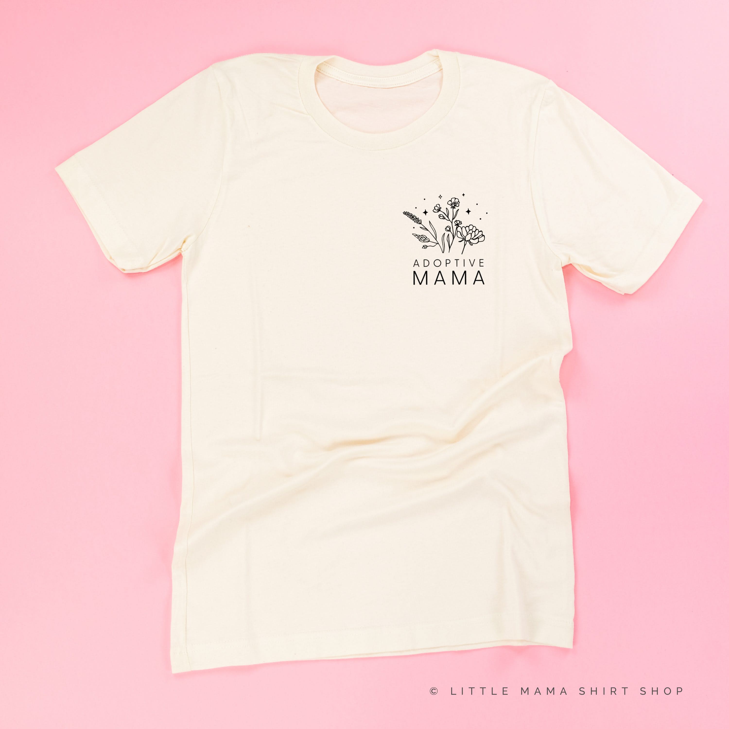 ADOPTIVE MAMA - Bouquet - Pocket Size ﻿- Unisex Tee Little Mama Shirt Shop