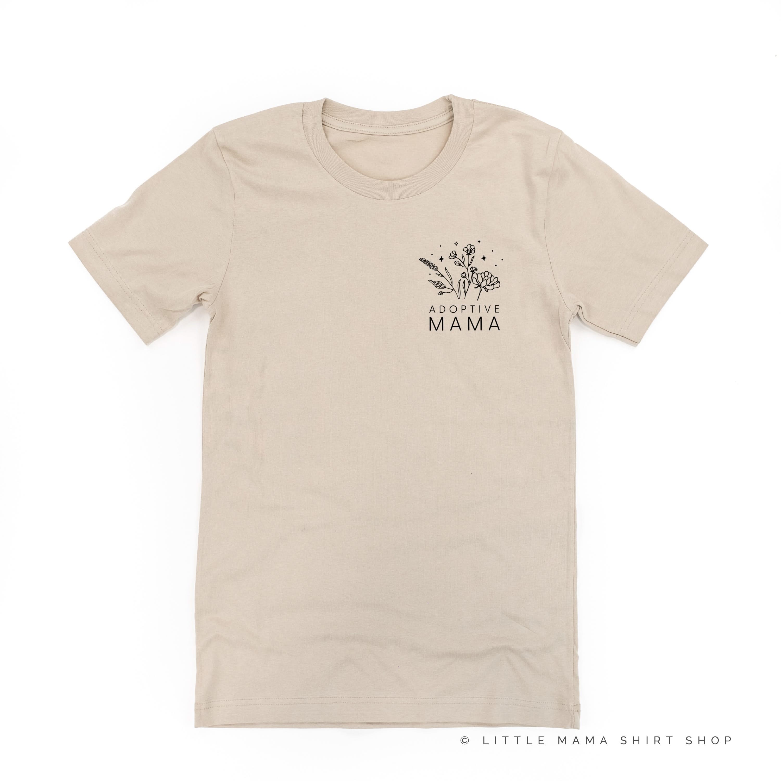 ADOPTIVE MAMA - Bouquet - Pocket Size ﻿- Unisex Tee Little Mama Shirt Shop