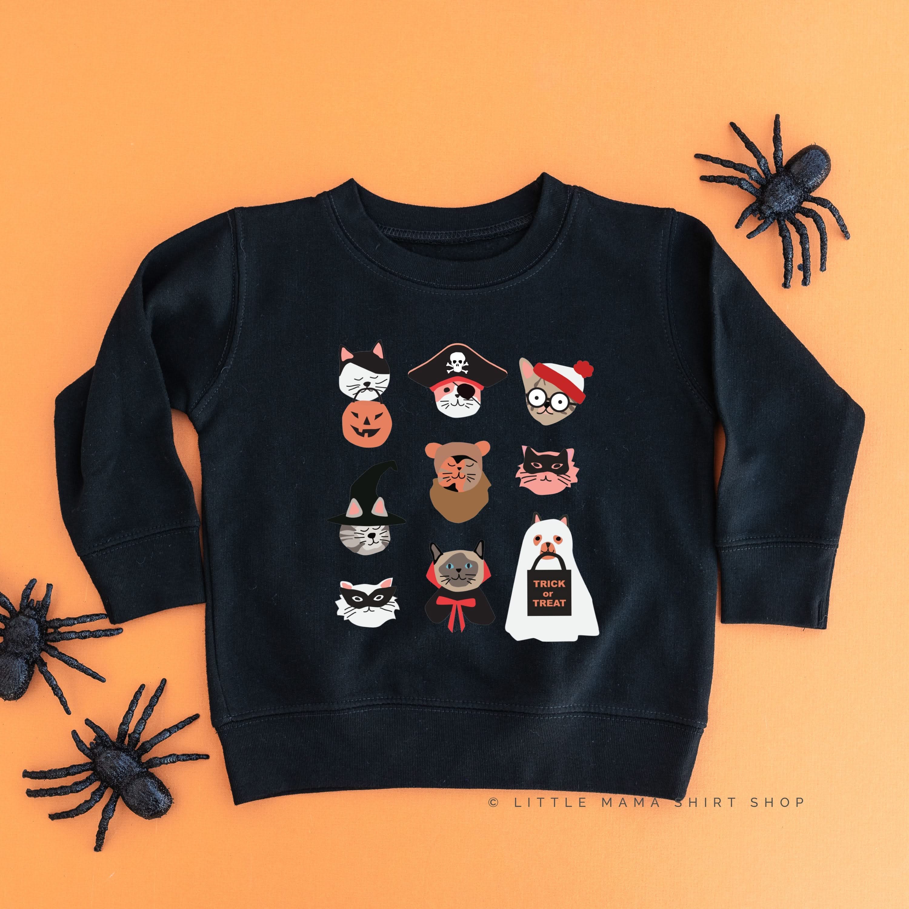 Halloween Kitties - Featuring @HeyCuteDesign - Child Sweater Little Mama Shirt Shop