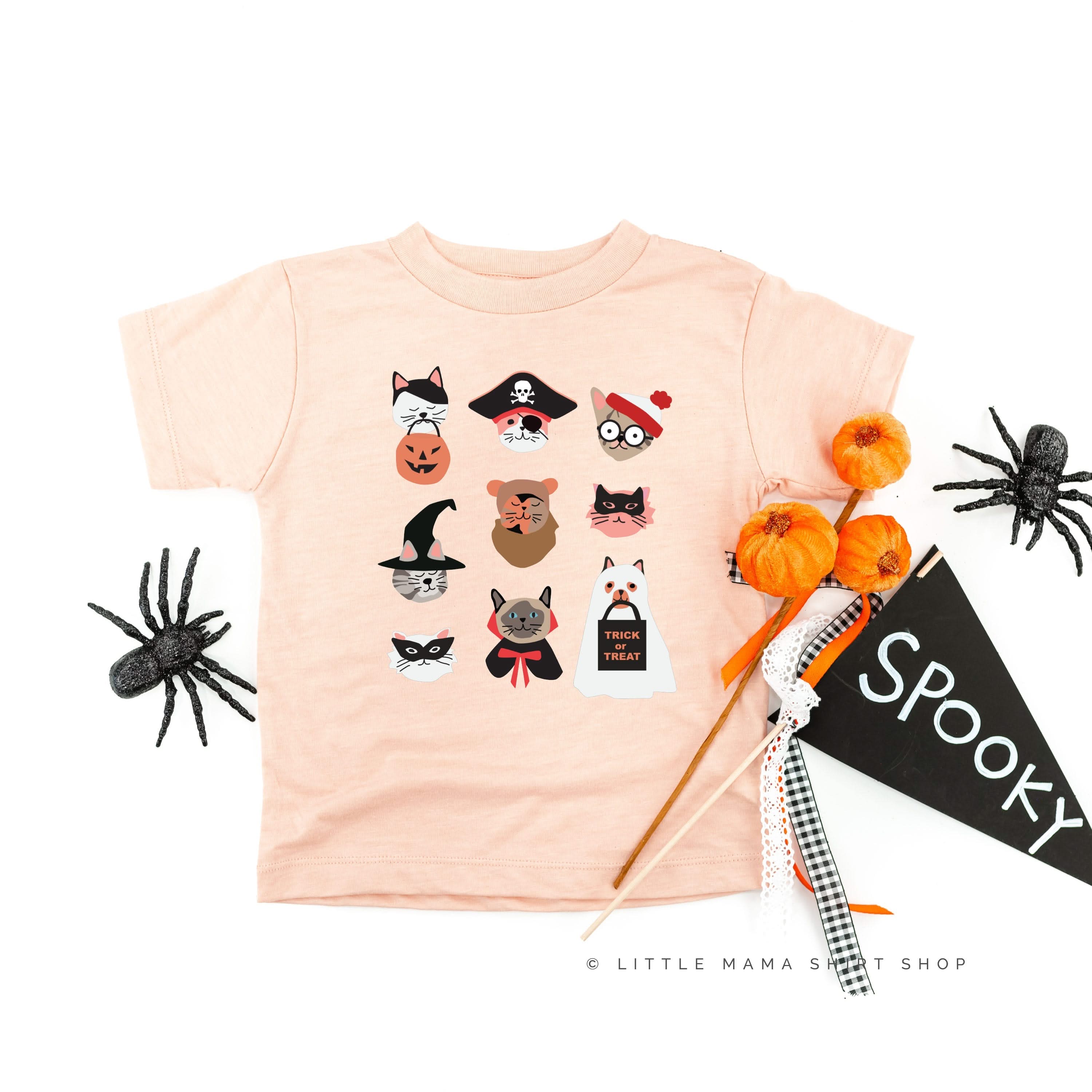 Halloween Kitties - Featuring @HeyCuteDesign - Short Sleeve Child Shirt Little Mama Shirt Shop