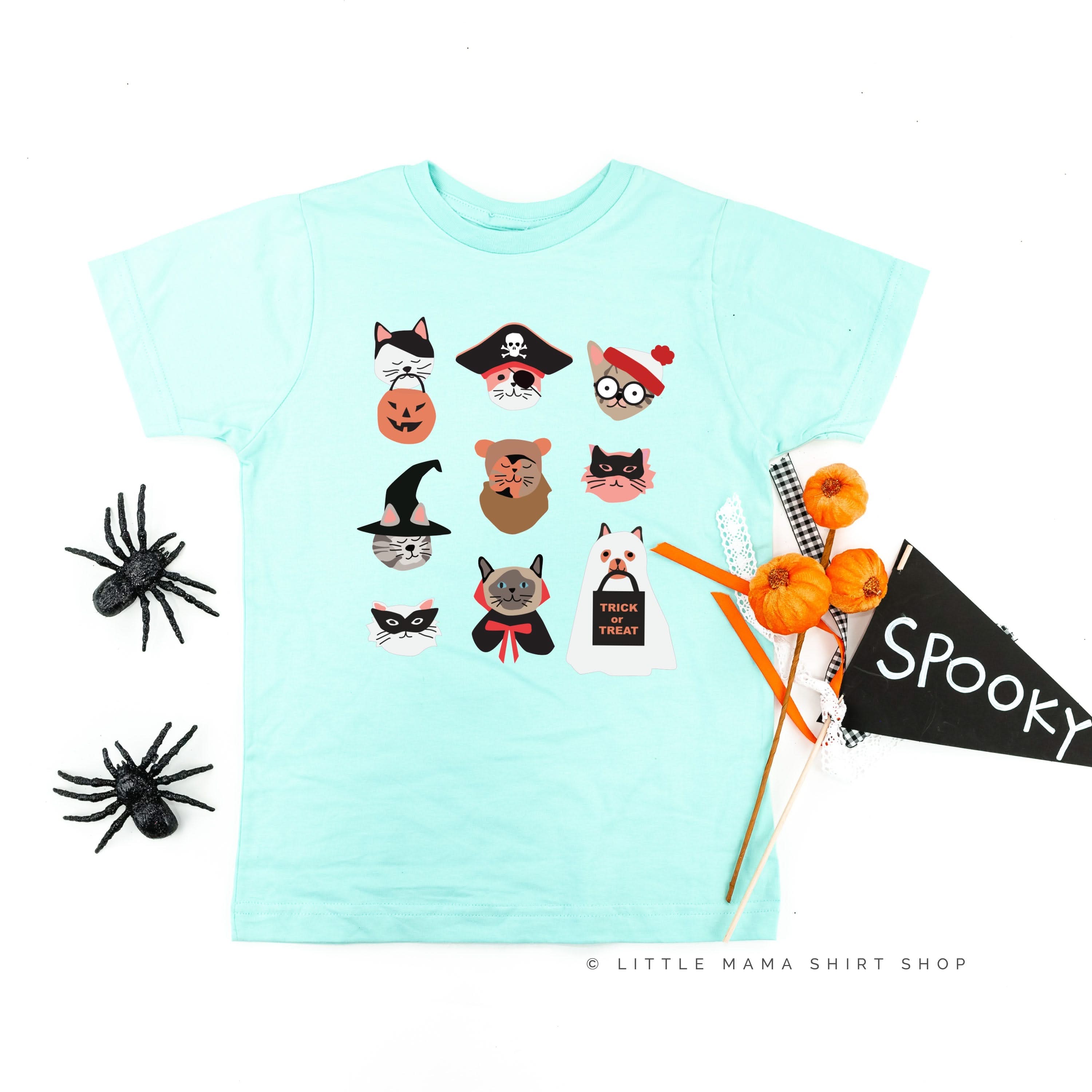 Halloween Kitties - Featuring @HeyCuteDesign - Short Sleeve Child Shirt Little Mama Shirt Shop