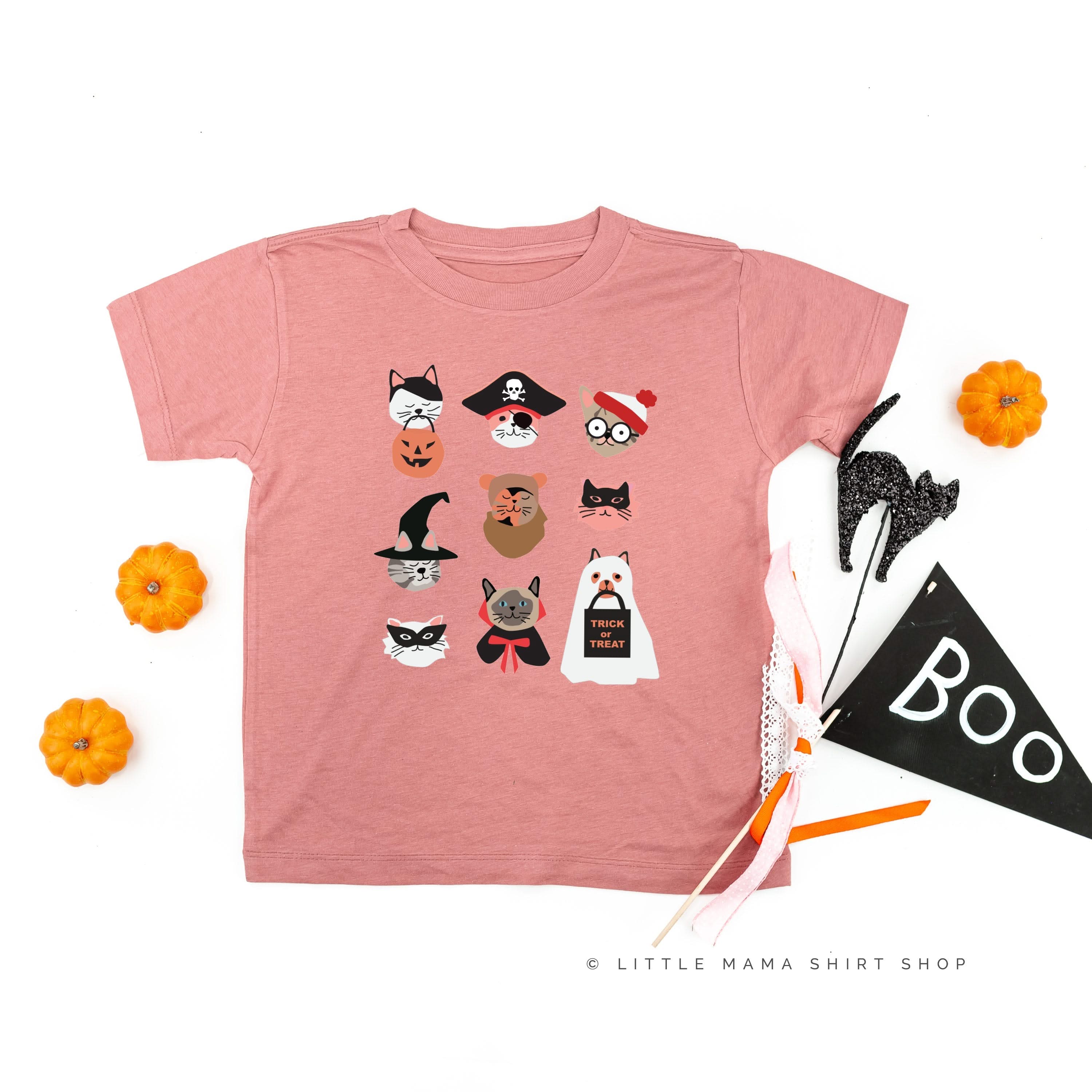 Halloween Kitties - Featuring @HeyCuteDesign - Short Sleeve Child Shirt Little Mama Shirt Shop