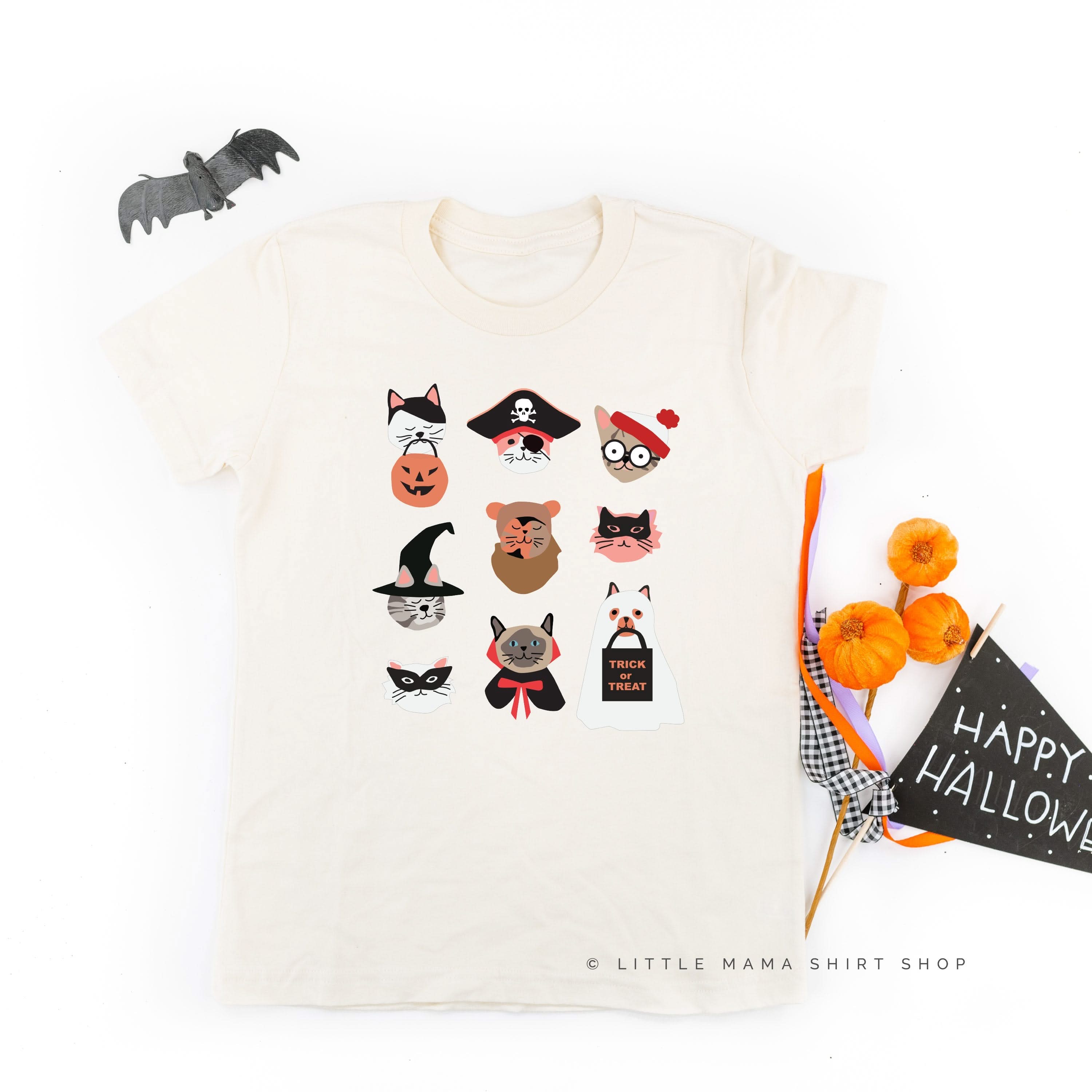 Halloween Kitties - Featuring @HeyCuteDesign - Short Sleeve Child Shirt Little Mama Shirt Shop