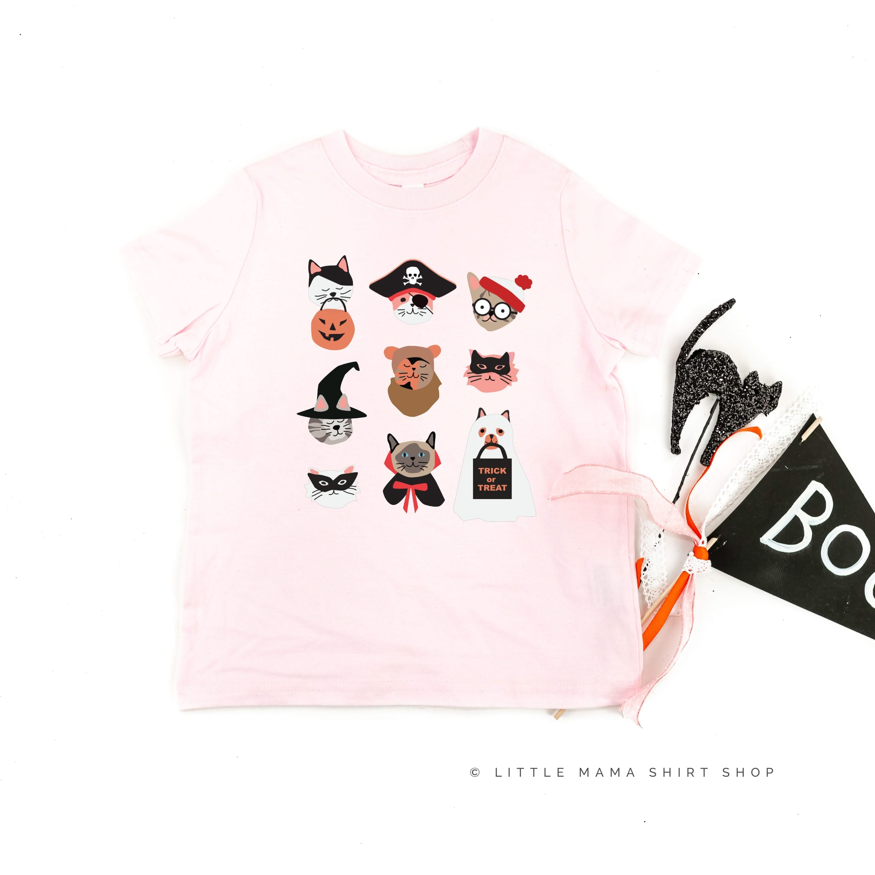 Halloween Kitties - Featuring @HeyCuteDesign - Short Sleeve Child Shirt Little Mama Shirt Shop