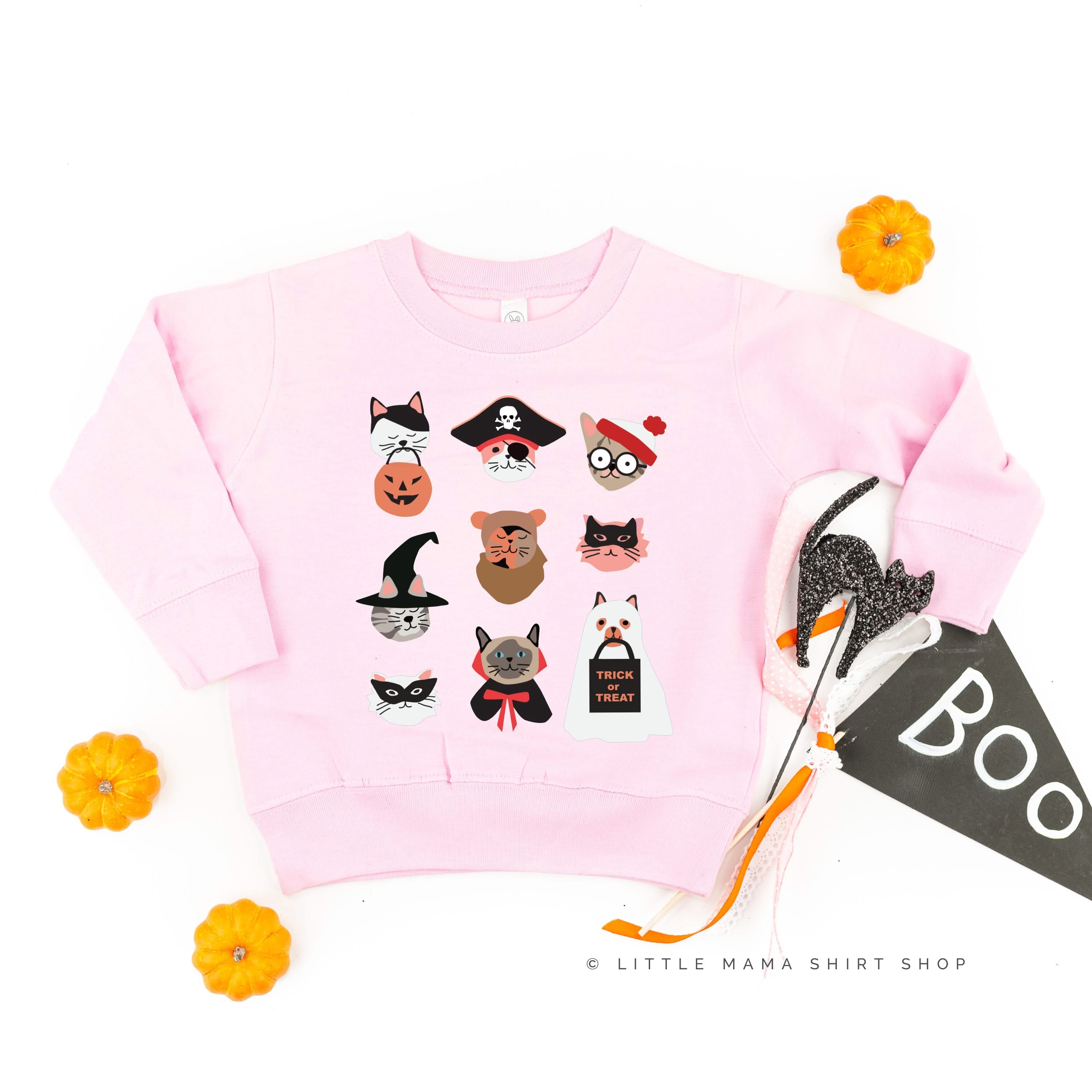 Halloween Kitties - Featuring @HeyCuteDesign - Child Sweater Little Mama Shirt Shop