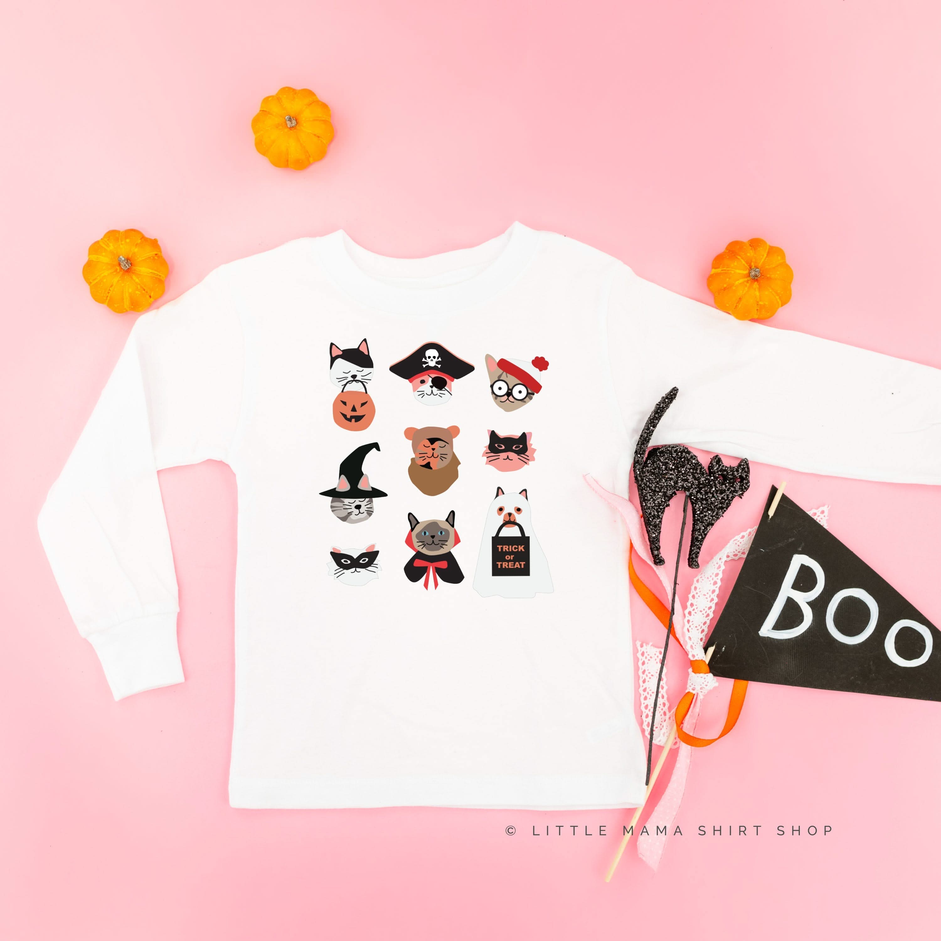 Halloween Kitties - Featuring @HeyCuteDesign - Long Sleeve Child Shirt Little Mama Shirt Shop