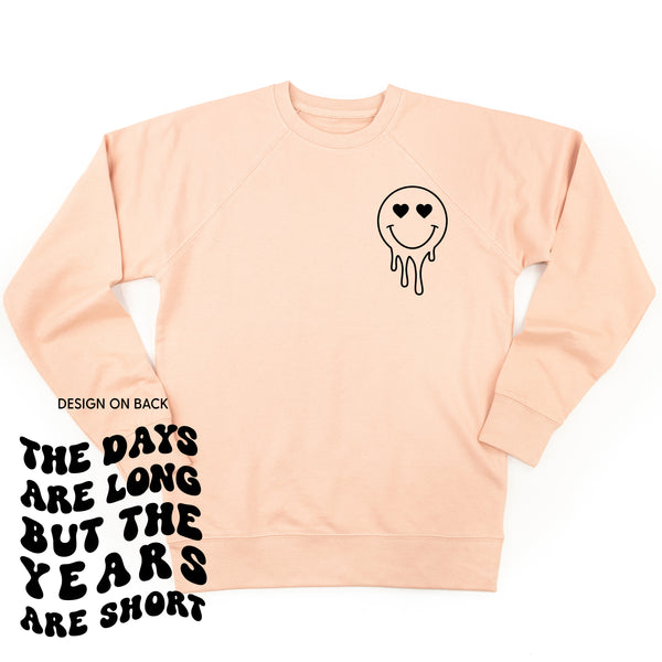 THE DAYS ARE LONG BUT THE YEARS ARE SHORT - (w/ Melty Heart Eyes)  - Lightweight Pullover Sweater