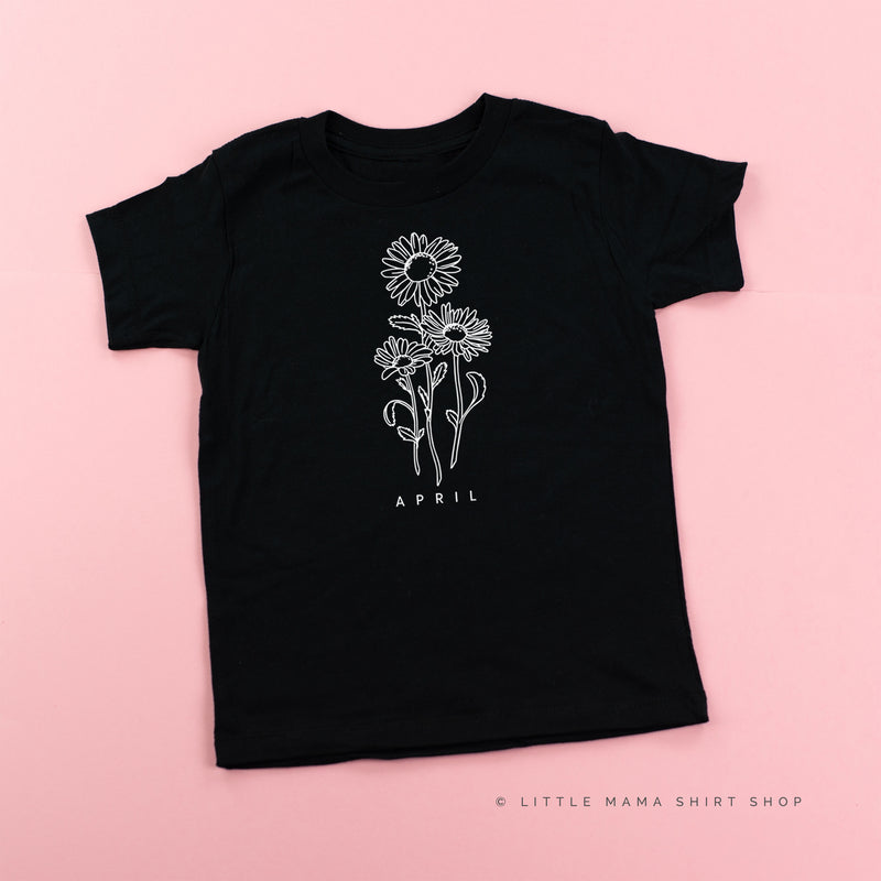 APRIL BIRTH FLOWER - Daisy - Short Sleeve Child Shirt