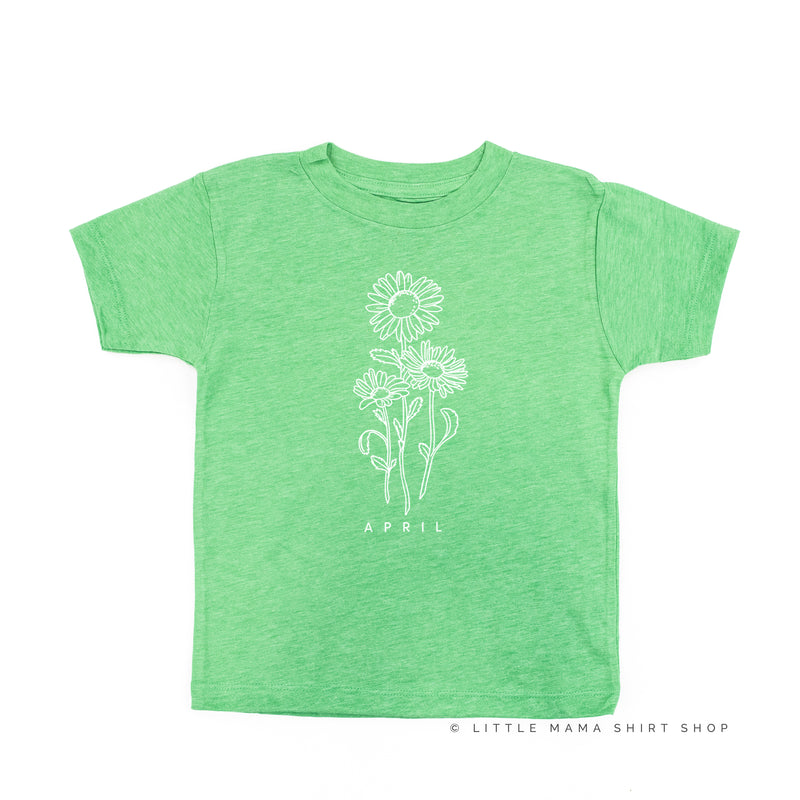 APRIL BIRTH FLOWER - Daisy - Short Sleeve Child Shirt