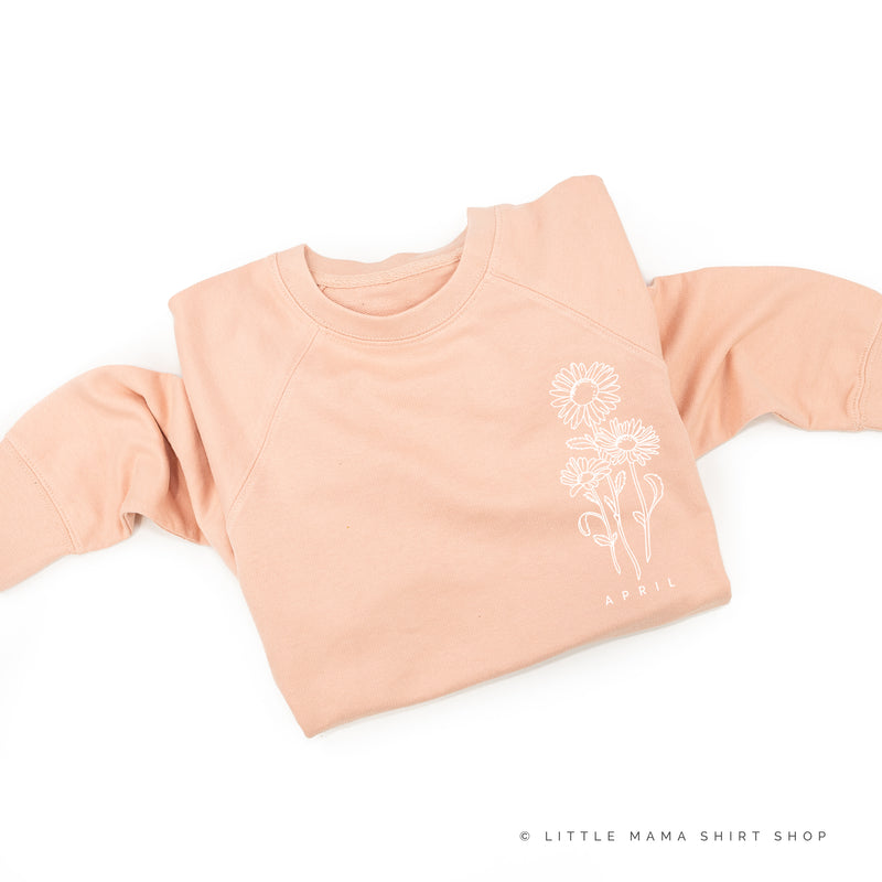 APRIL BIRTH FLOWER - Daisy - pocket - Lightweight Pullover Sweater