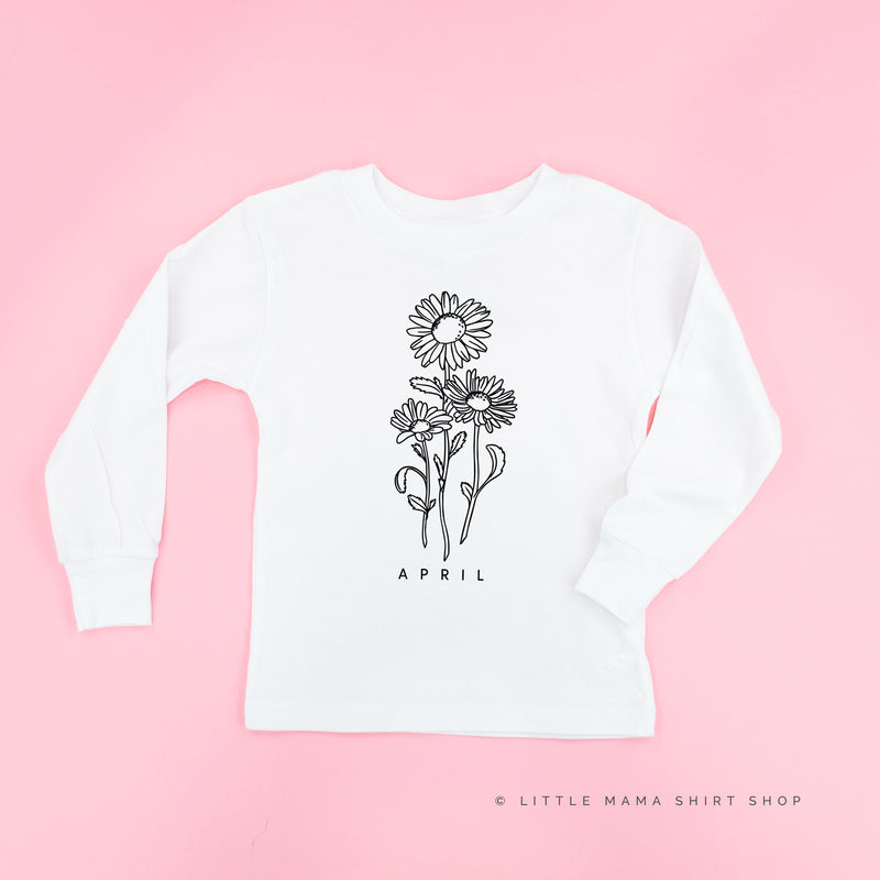 APRIL BIRTH FLOWER - Daisy - Long Sleeve Child Shirt