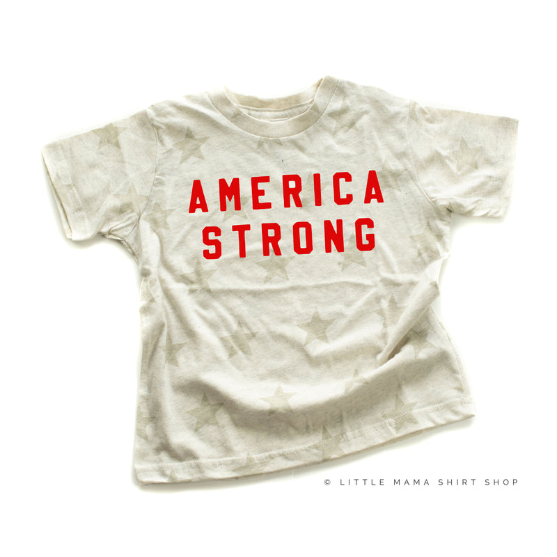 AMERICA STRONG - BLOCK FONT - Short Sleeve STAR Child Shirt
