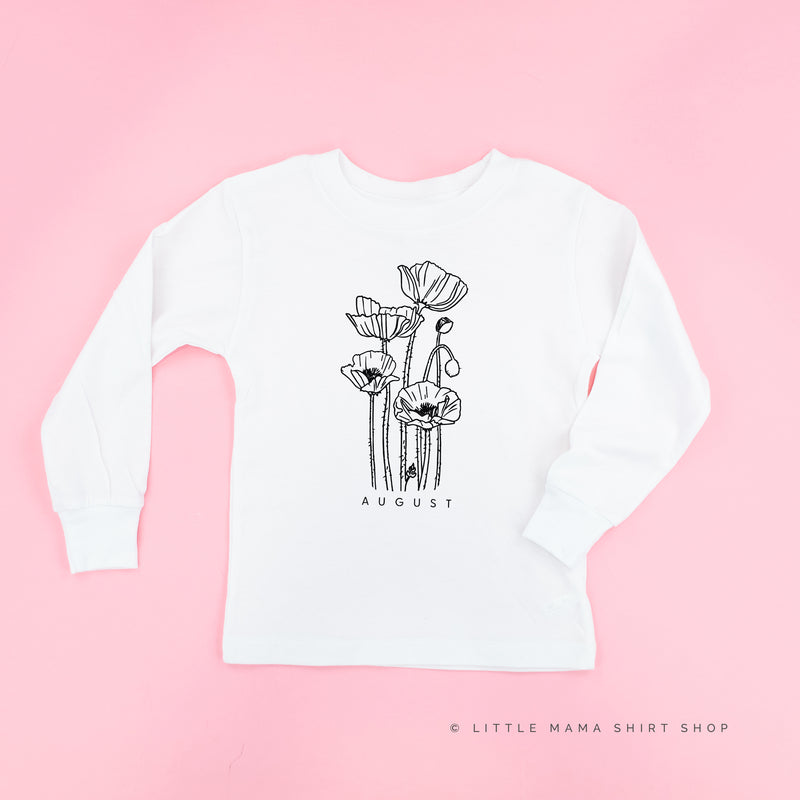 AUGUST BIRTH FLOWER - Poppy - Long Sleeve Child Shirt