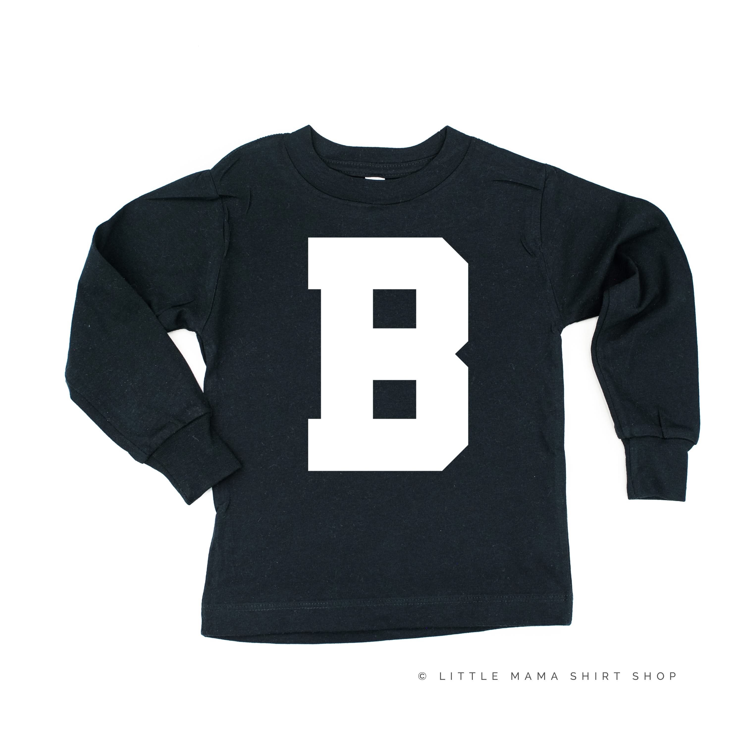 VARSITY INITIALS - Long Sleeve Child Shirt Little Mama Shirt Shop