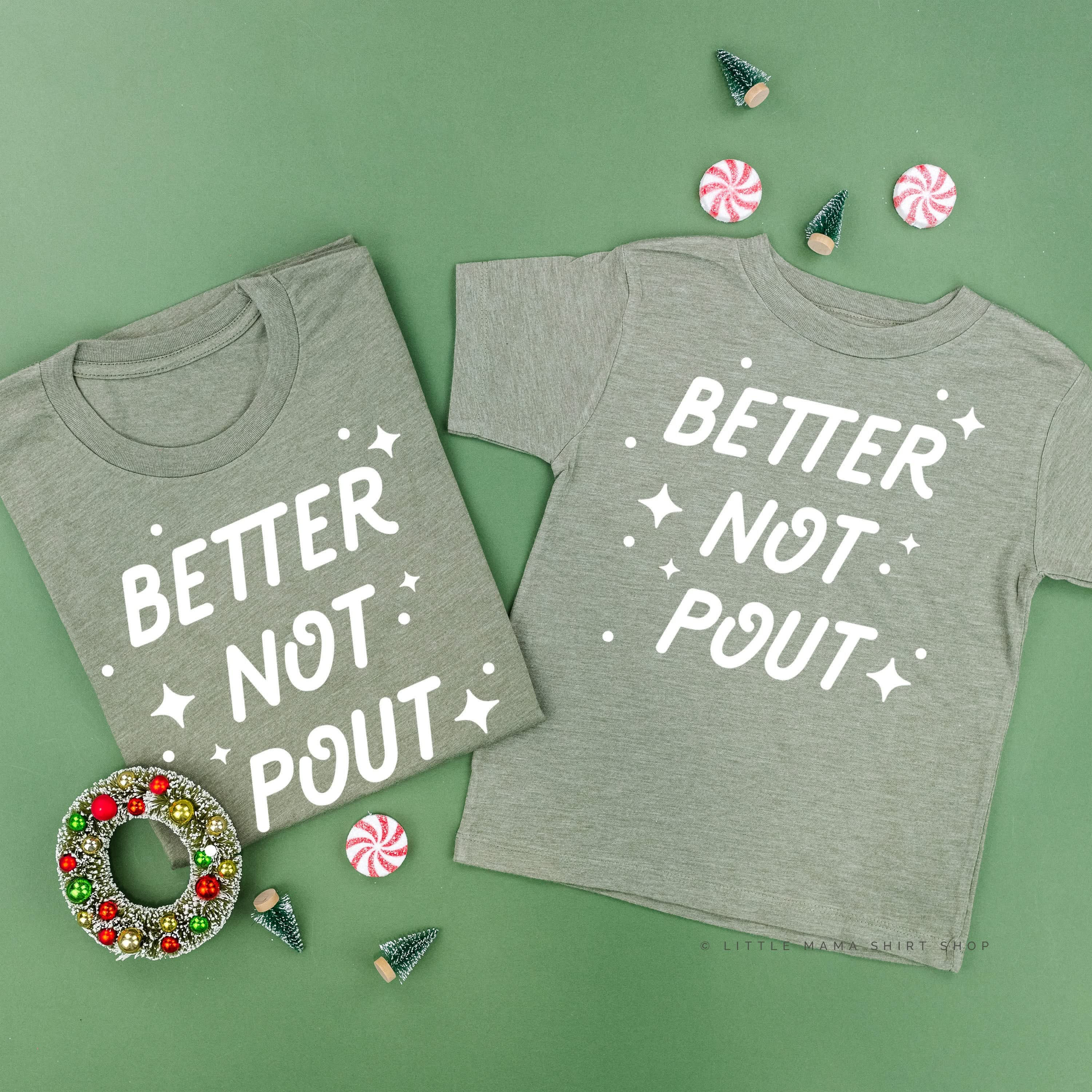 Better Not Pout - Set of 2 Unisex Tees Little Mama Shirt Shop