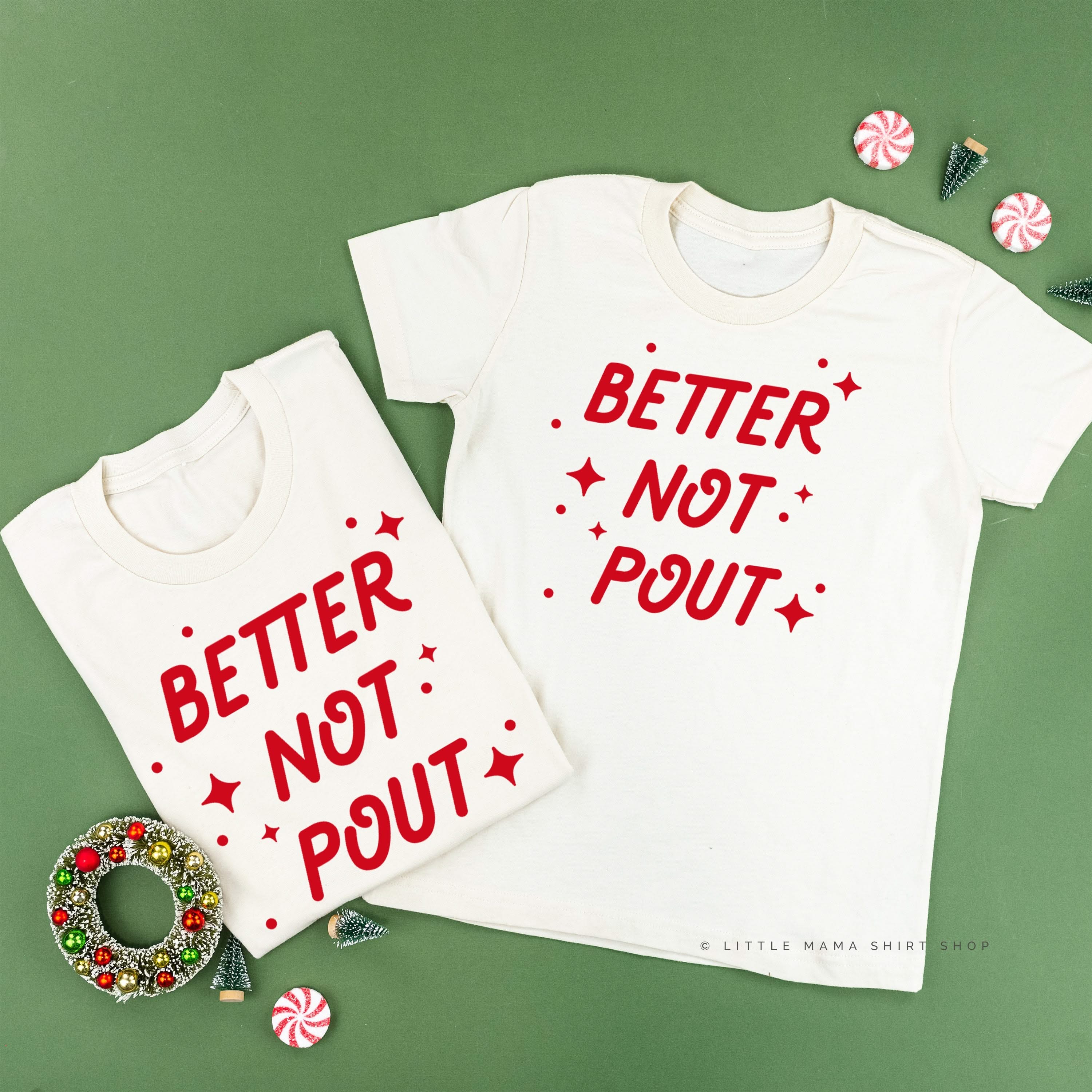 Better Not Pout - Set of 2 Unisex Tees Little Mama Shirt Shop