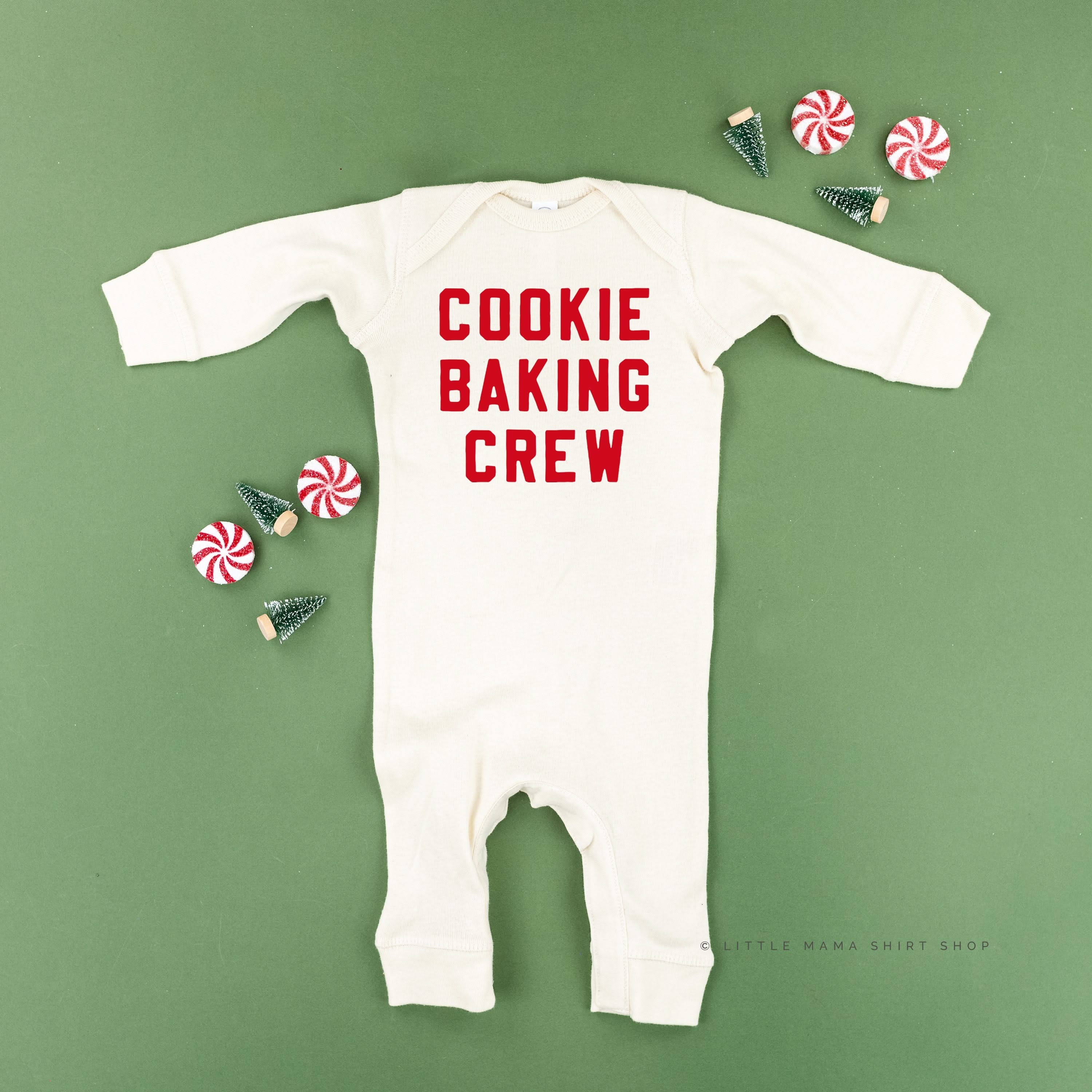 Cookie Baking Crew - Block Font - Baby Sleeper Little Mama Shirt Shop