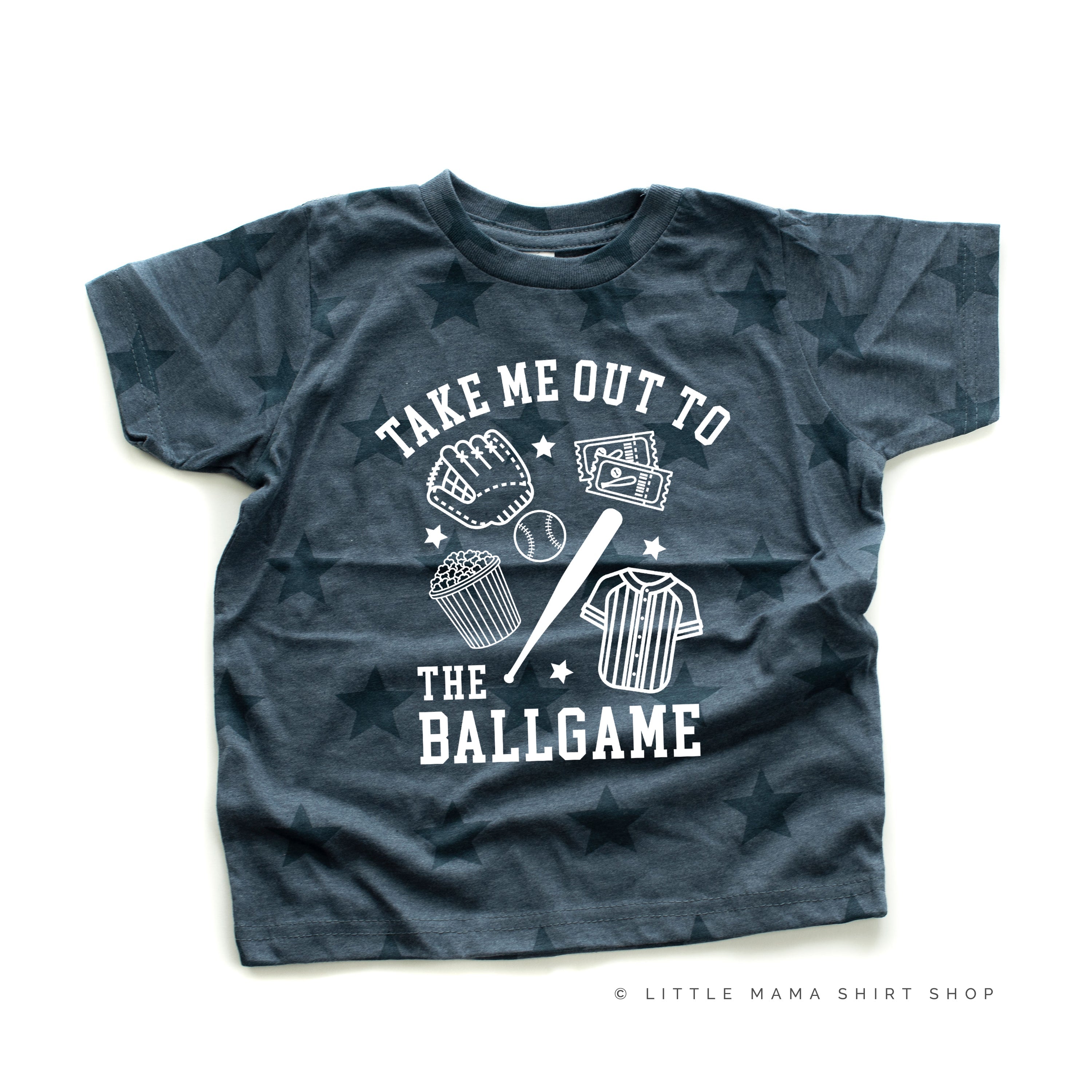Take Me Out to the Ballgame - Short Sleeve Child STAR Shirt Little Mama Shirt Shop