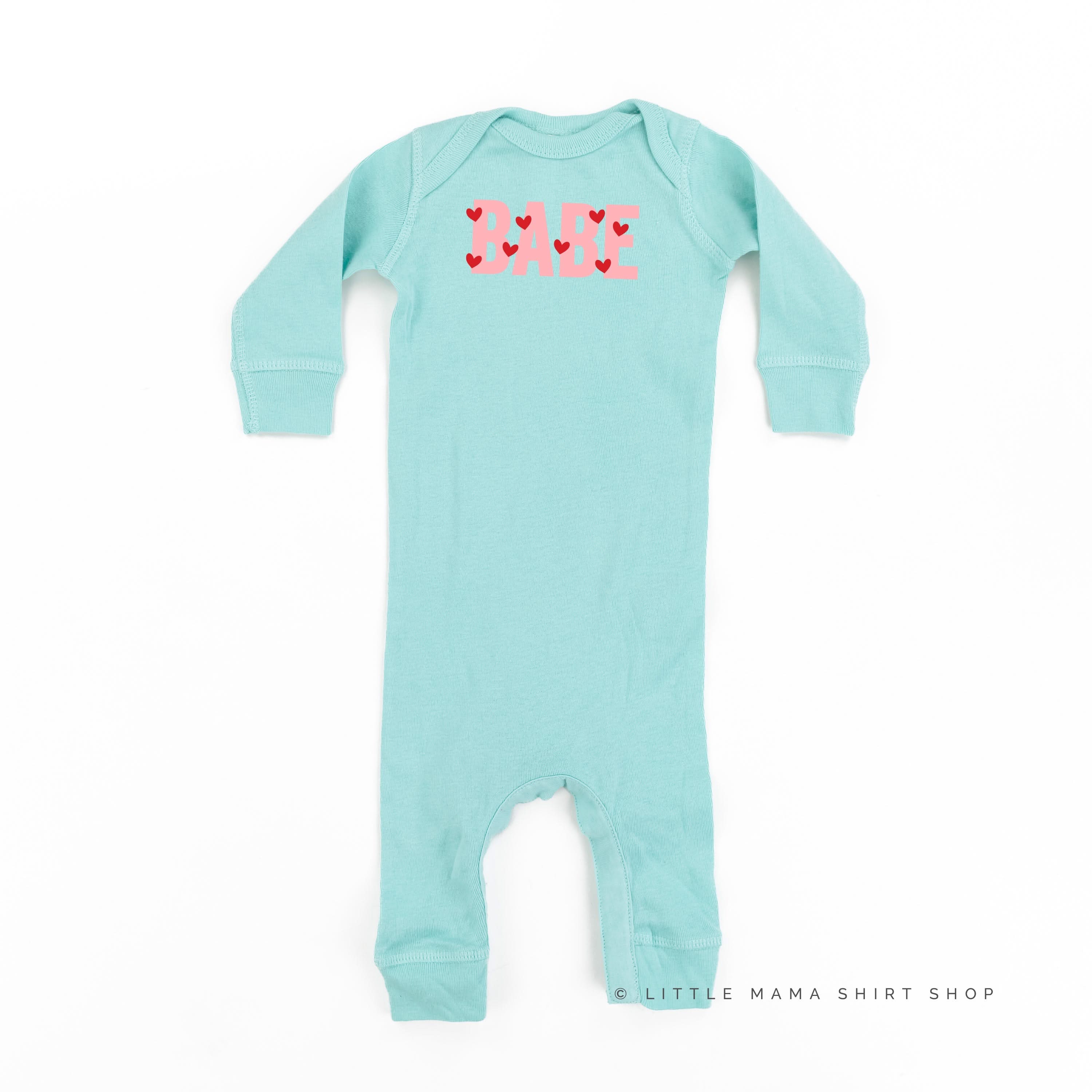 Babe - Mini Hearts - Baby Sleeper Little Mama Shirt Shop