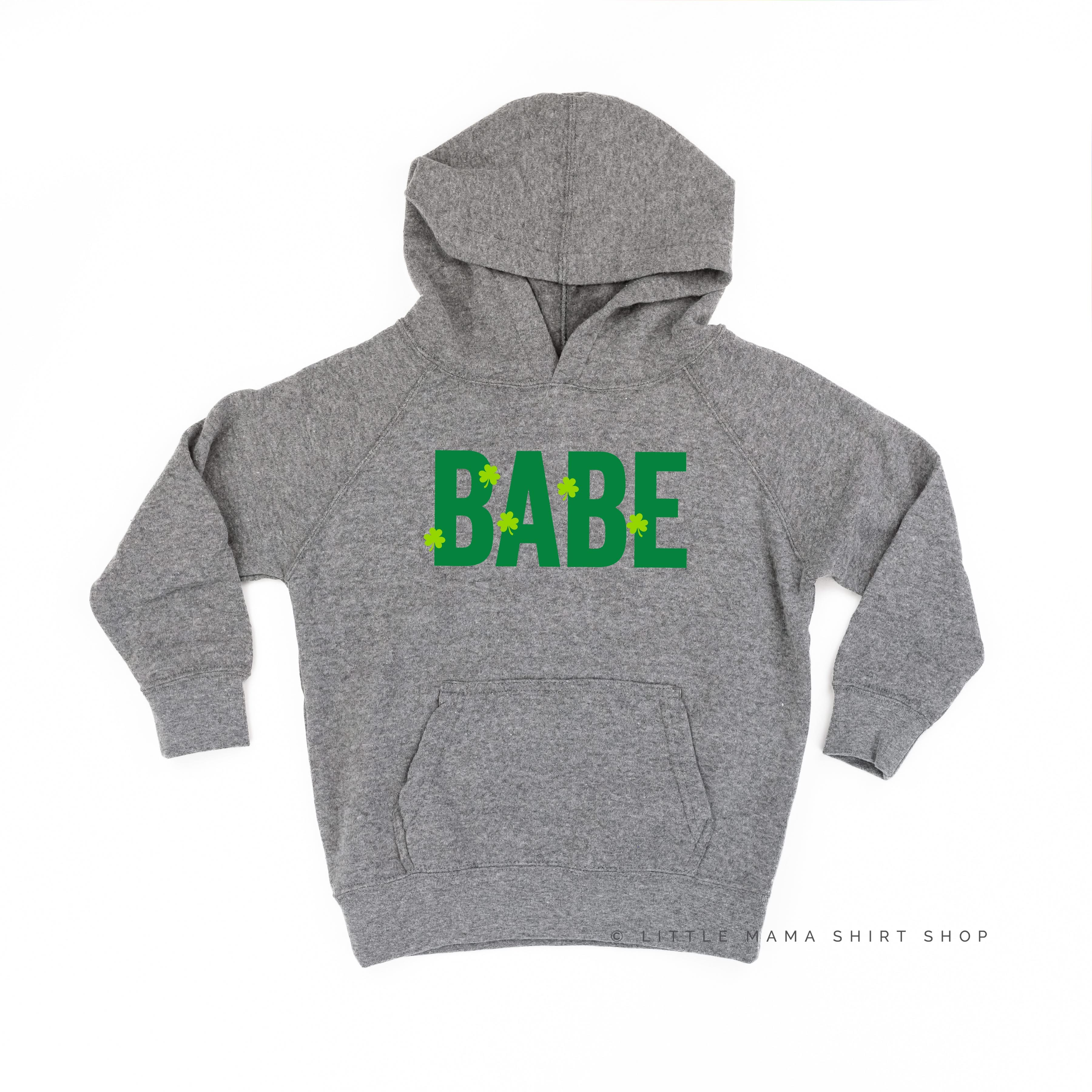 Babe - Mini Shamrocks - Child Nickel HOODIE Little Mama Shirt Shop