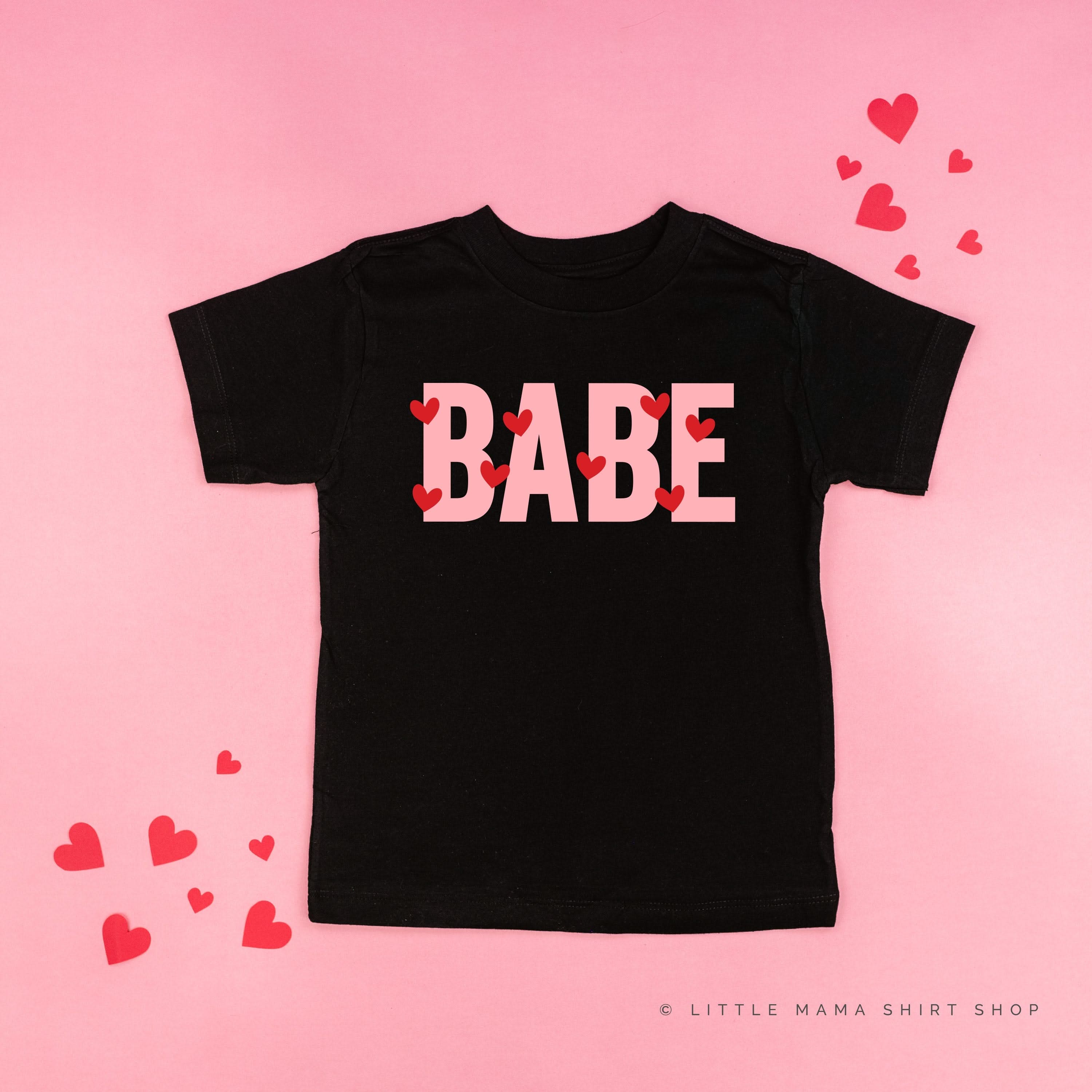 Babe - Mini Hearts - Child Tee Little Mama Shirt Shop